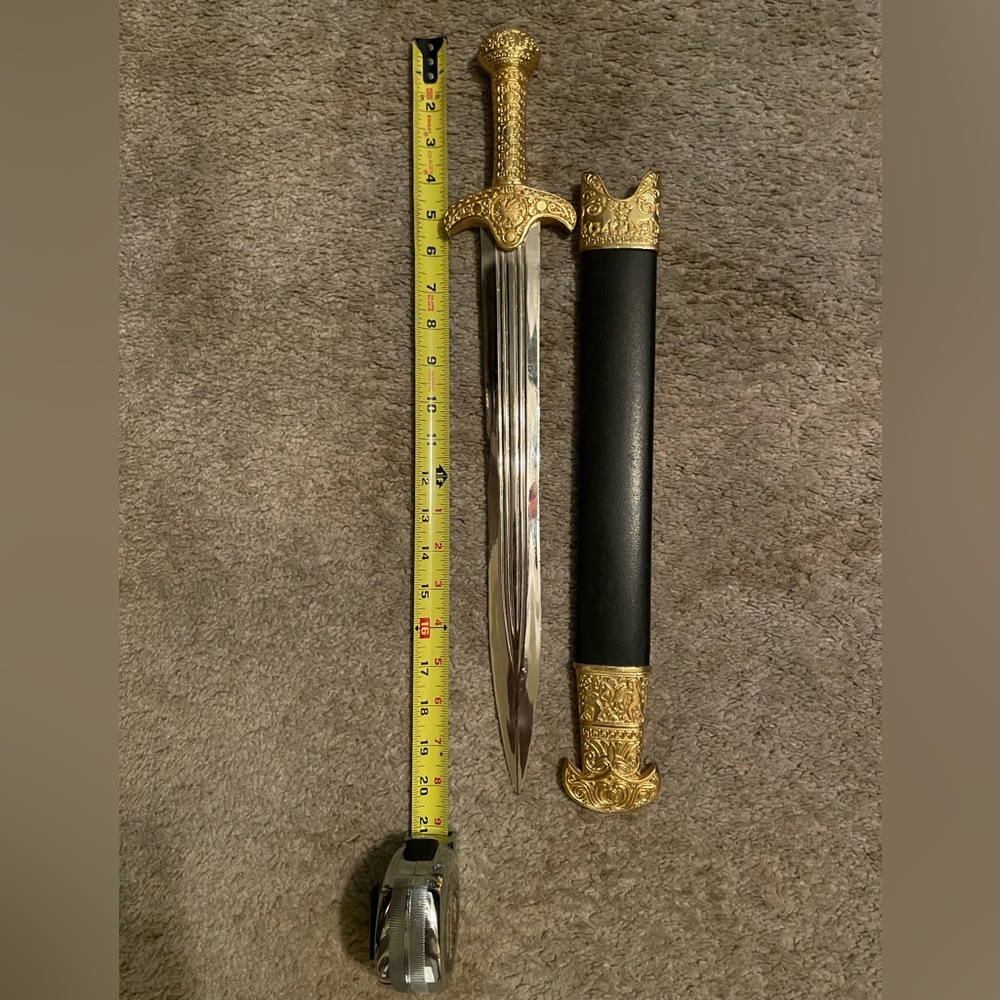 Gold and Black Decorative Sword with Sheath